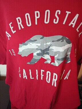 Aeropostale Red Short-Sleeve California Bear Graphic Tee